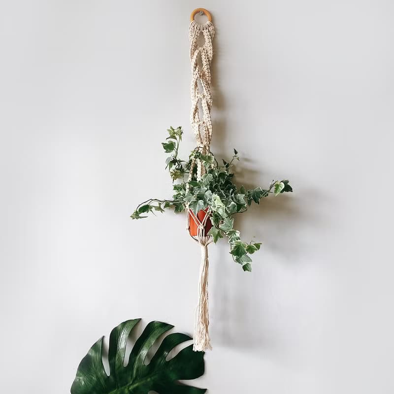 Macrame麻花植物吊籃