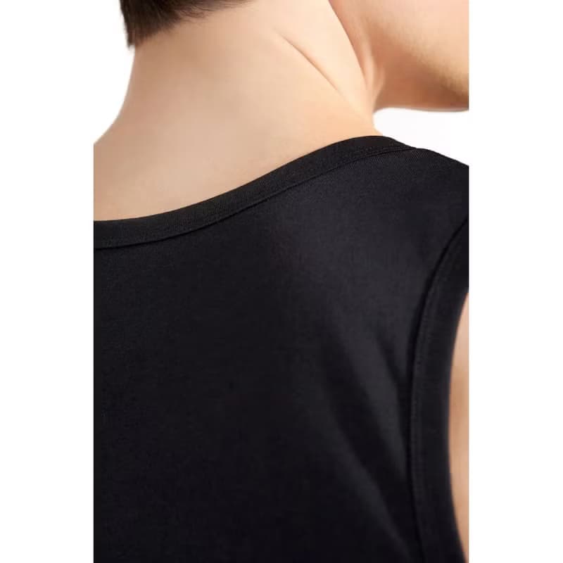 北歐極簡 | 清爽夏日 Tank Relaxed 有機棉男用鬆身背心 - 黑