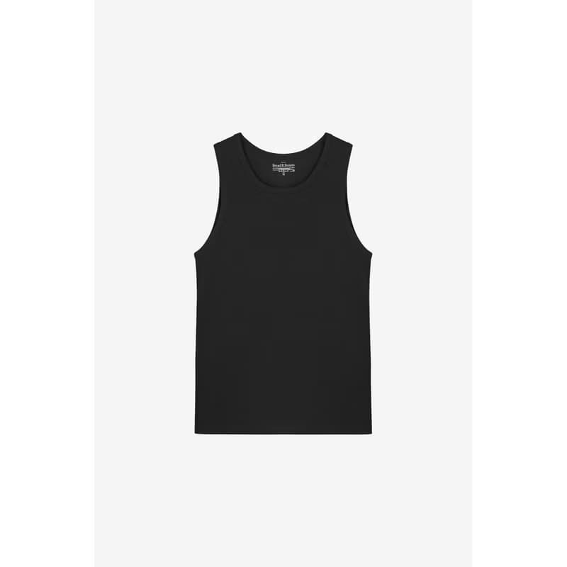北歐極簡 | 清爽夏日 Tank Relaxed 有機棉男用鬆身背心 - 黑