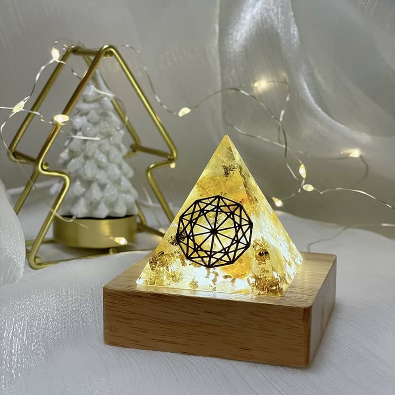 【黃水晶】奧根能量塔Orgonite (6cm/5cm/4cm)