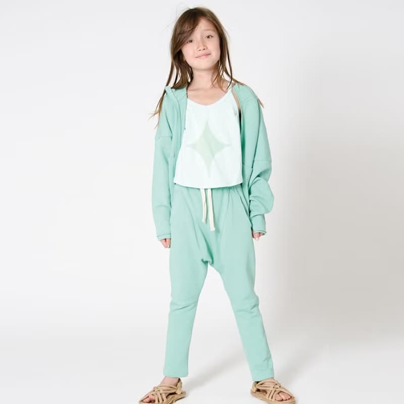 【瑞典童裝】高磅數有機棉特級連帽外套3歲至12歲 薄荷綠