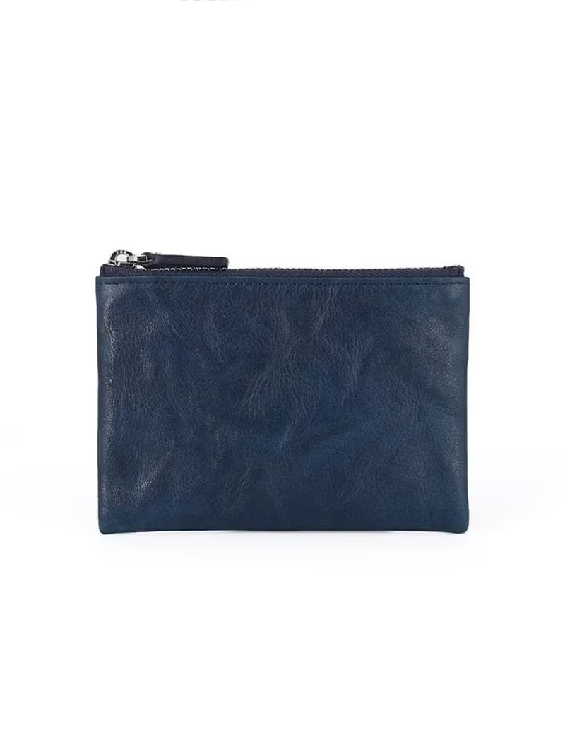 植鞣牛皮 手抓皺褶零錢包