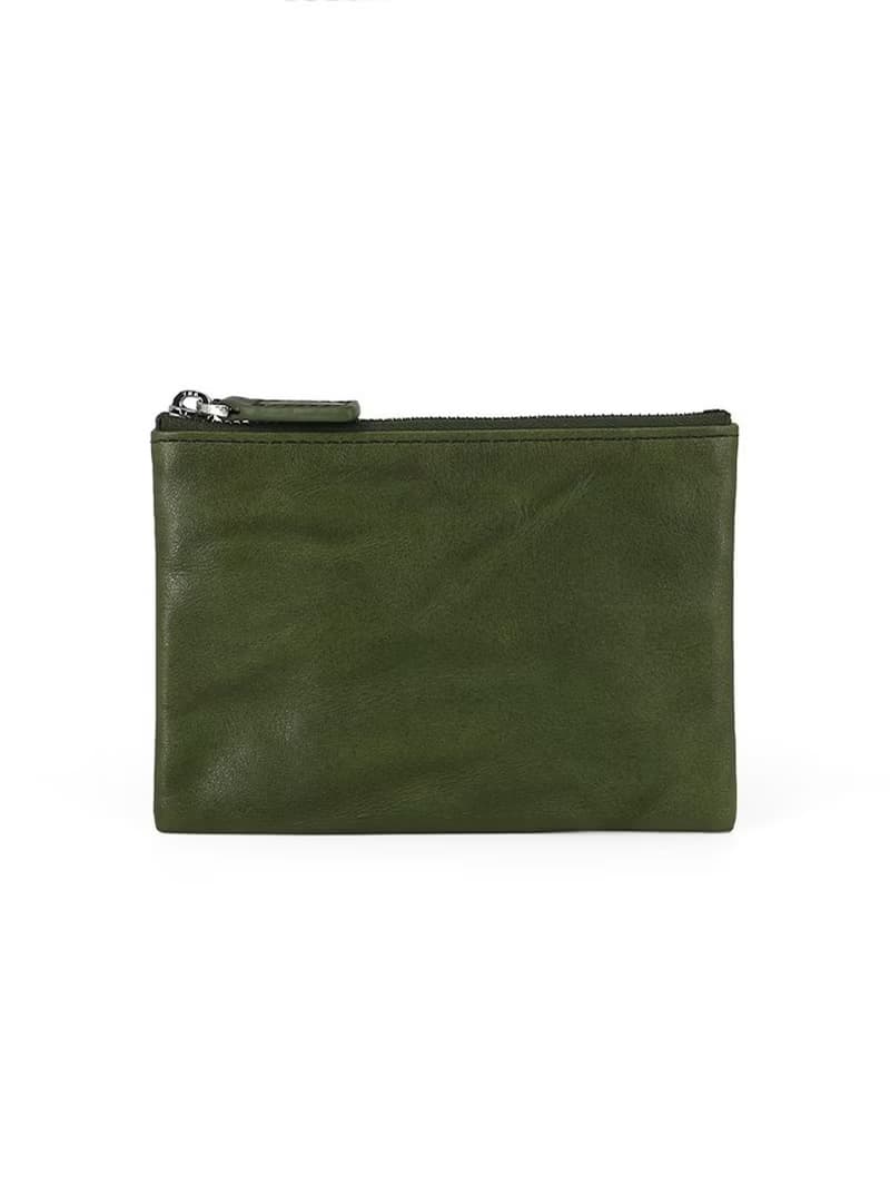 植鞣牛皮 手抓皺褶零錢包