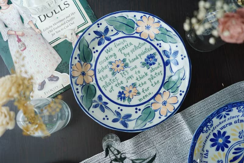 日本雜貨-西班牙花朵彩繪陶瓷餐盤