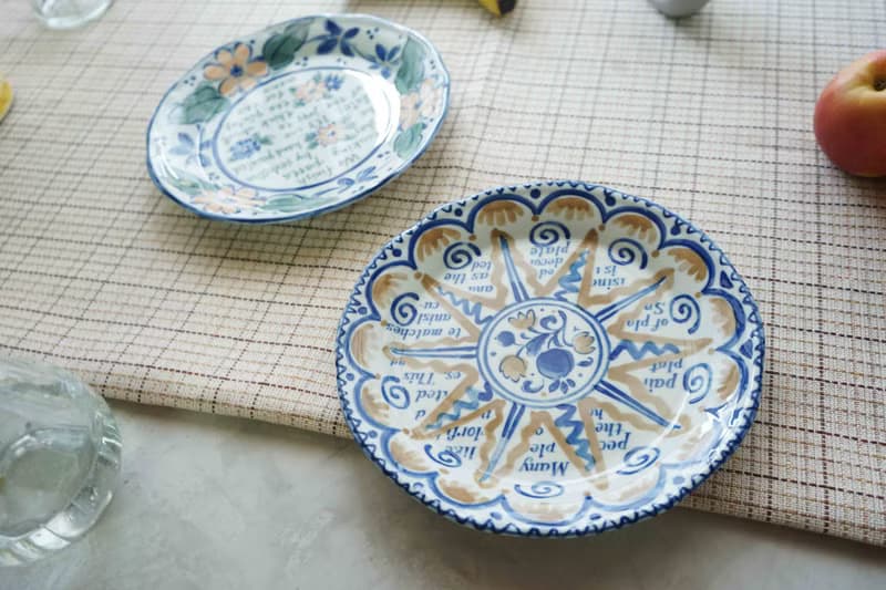 日本雜貨-西班牙花朵彩繪陶瓷餐盤