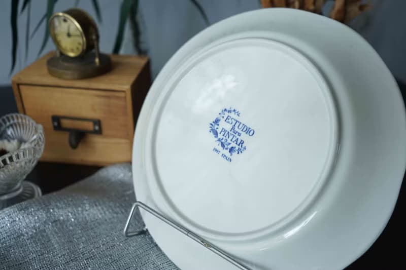 日本雜貨-西班牙花朵彩繪陶瓷餐盤