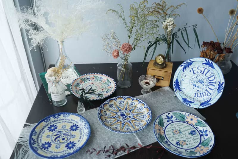 日本雜貨-西班牙花朵彩繪陶瓷餐盤