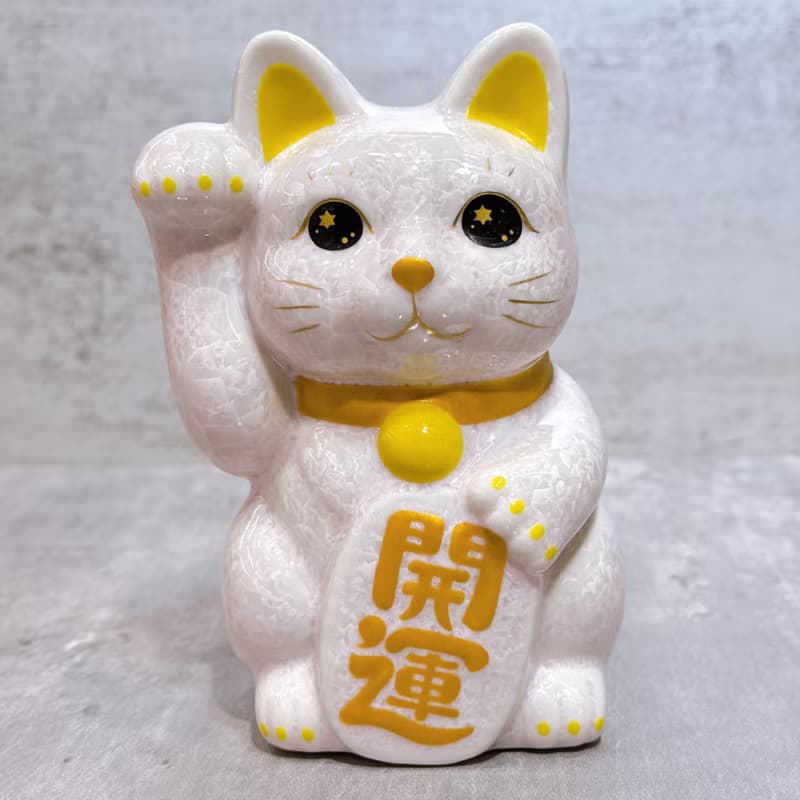 【晶桃迎祥】日本清水燒招財貓 | 花結晶 粉 - 開運 右