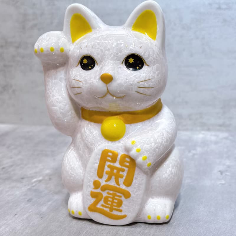 【晶桃迎祥】日本清水燒招財貓 | 花結晶 粉 - 開運 右