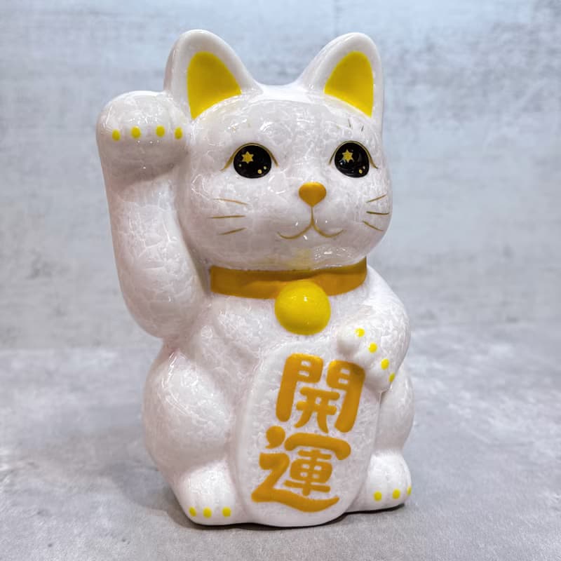 【晶桃迎祥】日本清水燒招財貓 | 花結晶 粉 - 開運 右