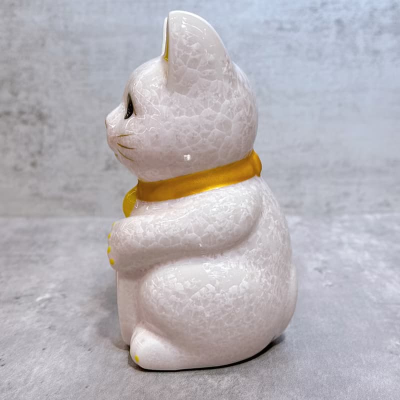 【晶桃迎祥】日本清水燒招財貓 | 花結晶 粉 - 開運 右