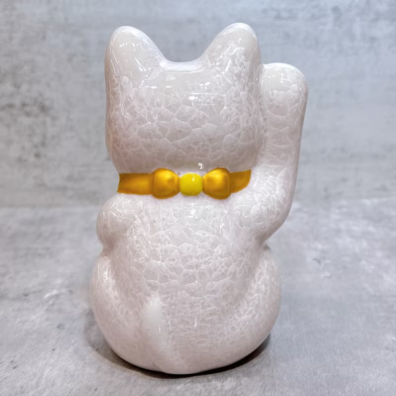 【晶桃迎祥】日本清水燒招財貓 | 花結晶 粉 - 開運 右