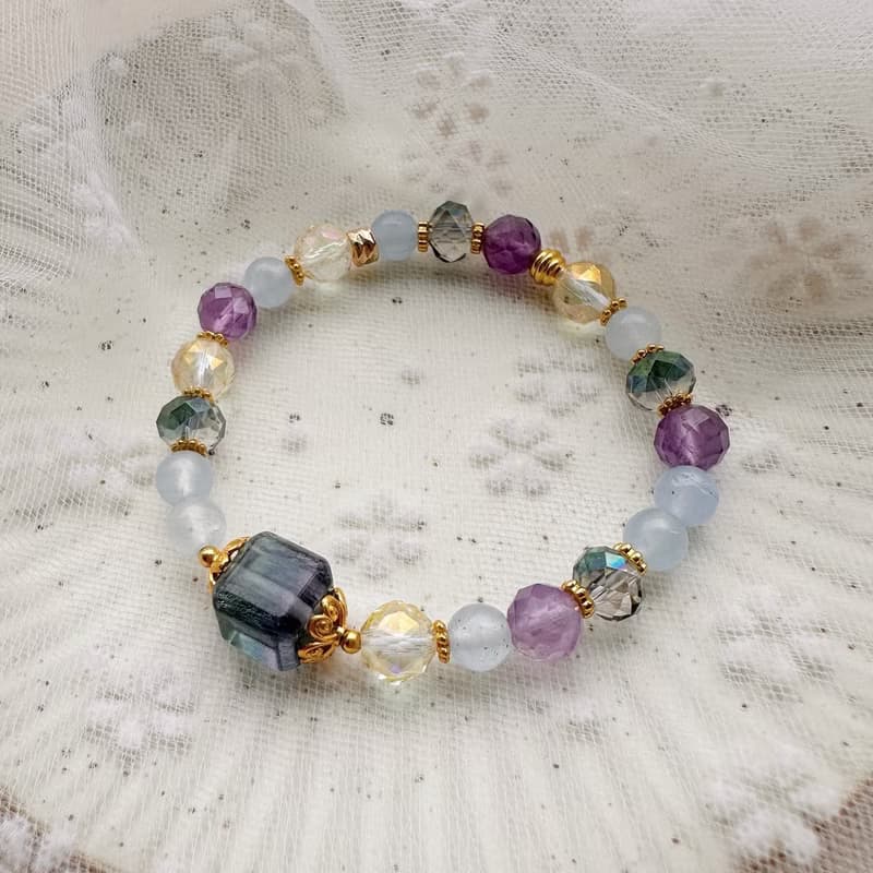 海的自由 / 丹泉石手鍊 海藍寶手鍊 天然石手串 天河石手鍊 白水