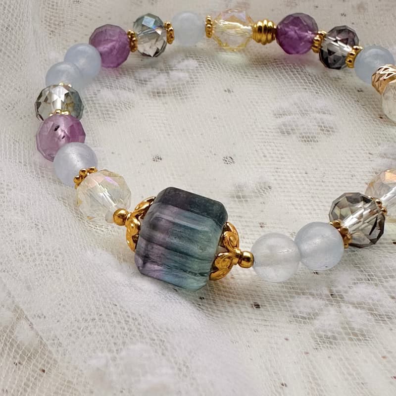 海的自由 / 丹泉石手鍊 海藍寶手鍊 天然石手串 天河石手鍊 白水