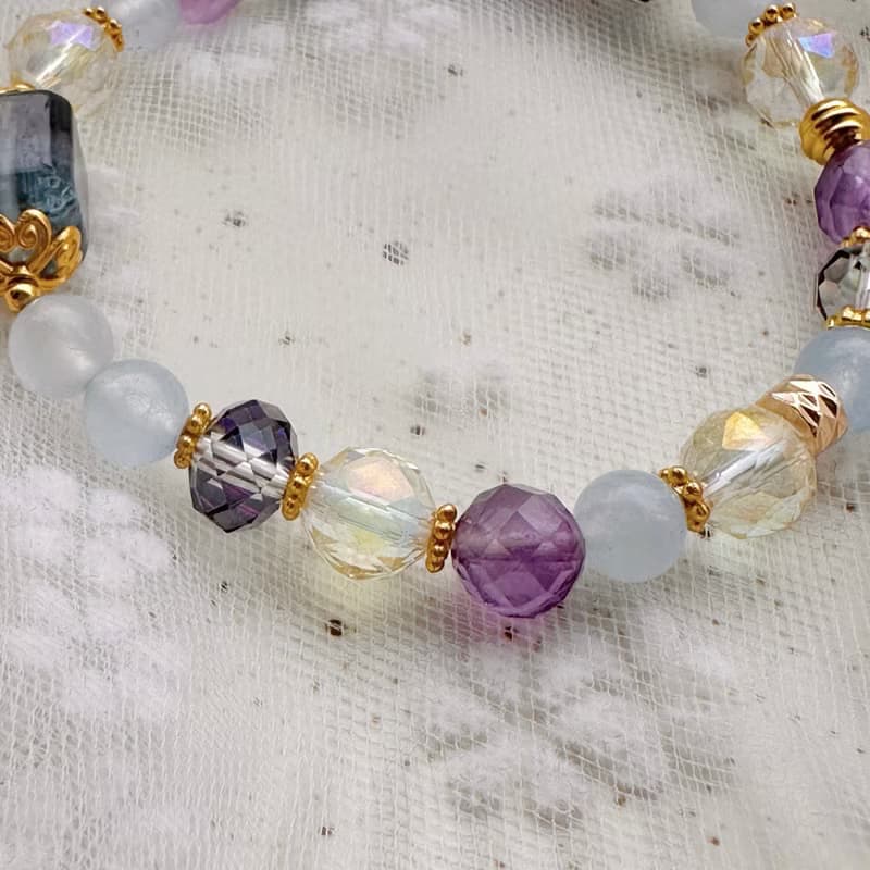 海的自由 / 丹泉石手鍊 海藍寶手鍊 天然石手串 天河石手鍊 白水