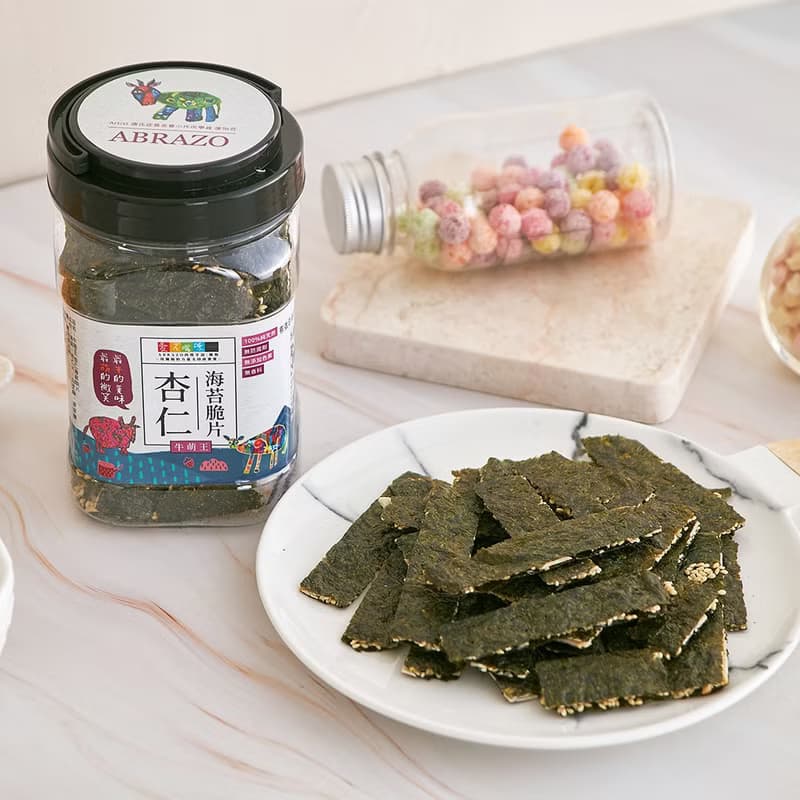 【愛不囉嗦】牛萌王 杏仁海苔脆片 - 海苔無添加物 ( 公益零食 )