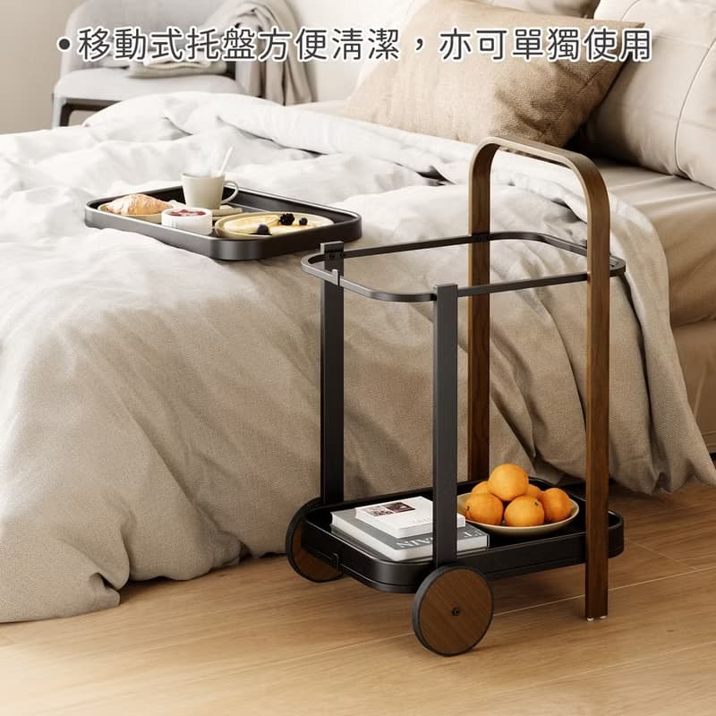 【Umbra】Bellwood雙層置物推車(胡木黑80cm) | 餐車 收納推車