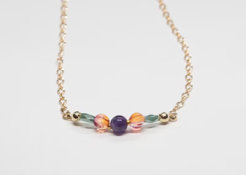 【秋綻/Autumn Breeze】增進睡眠品質紫水晶| 天然石項鍊