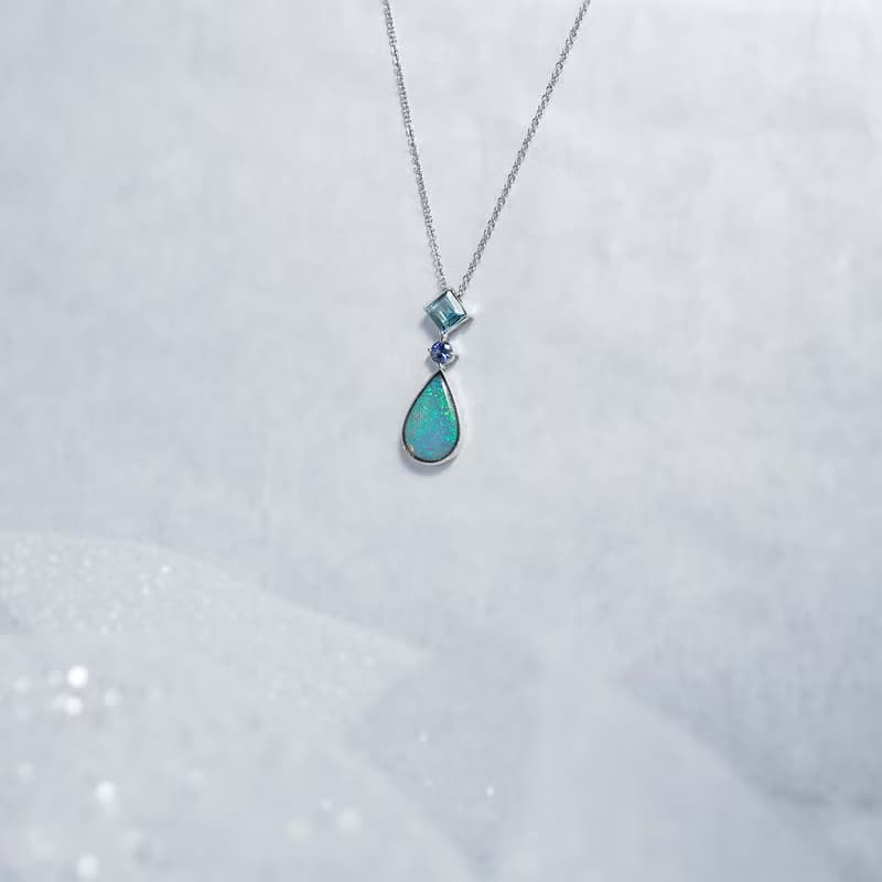 14K  澳洲蛋白石  K金 項鍊