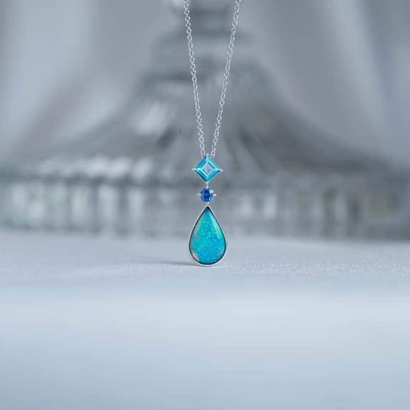 14K  澳洲蛋白石  K金 項鍊