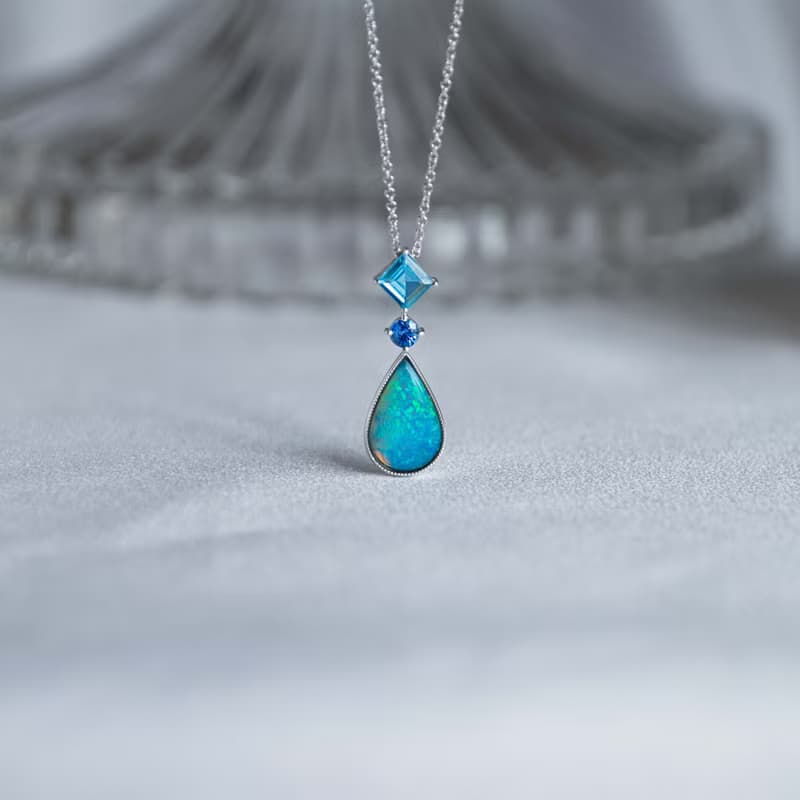 14K  澳洲蛋白石  K金 項鍊
