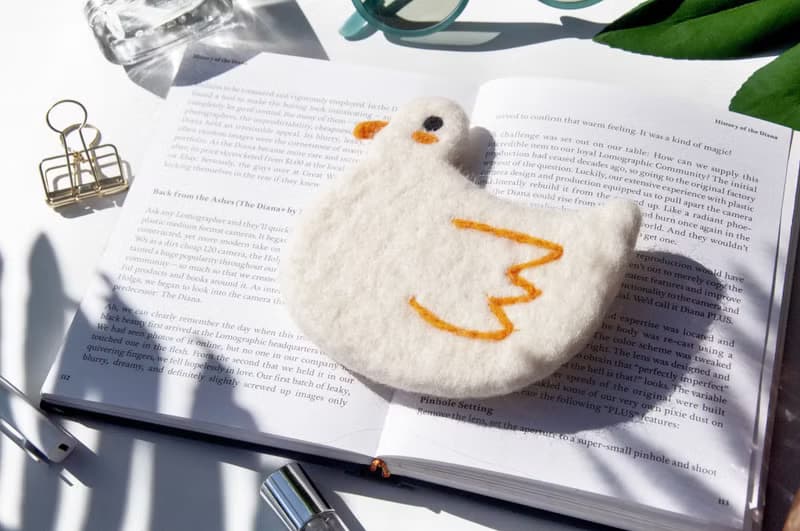 情人節禮物 聖誕交換禮物 森林系羊毛氈杯墊 動物杯墊-鴨子吸水墊