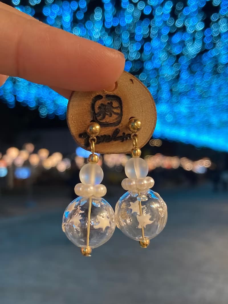 老林雜貨 | 雪花泡泡耳環 (針式 / 夾式)