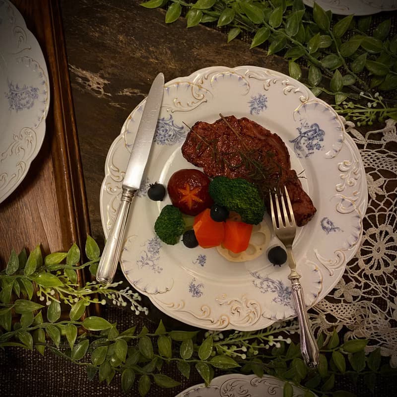 德國純銀800 素面手柄不鏽鋼刃餐刀