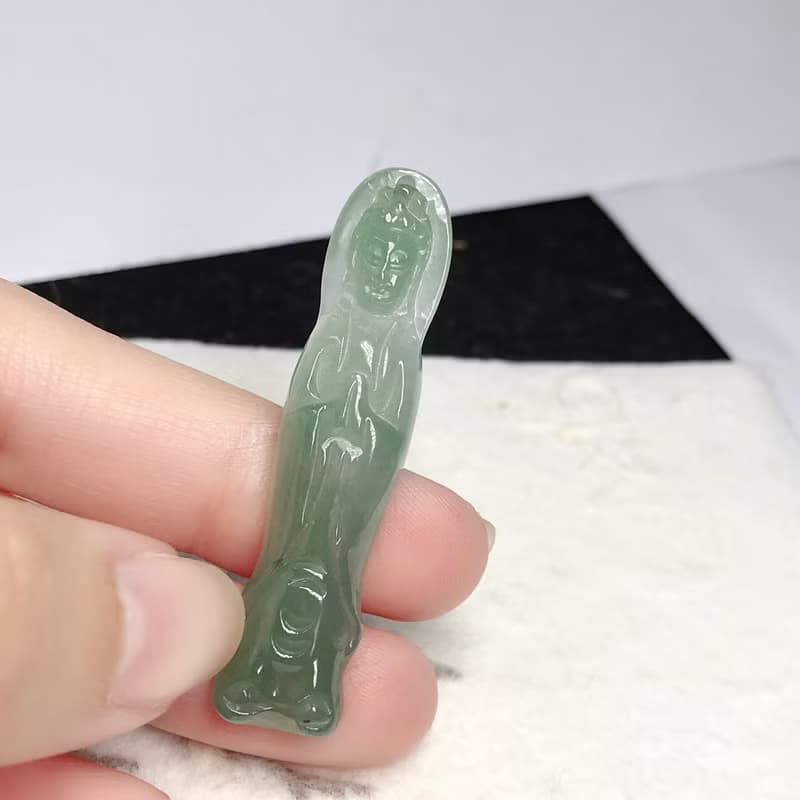 冰綠翡翠合掌觀音菩薩項鍊 | 天然緬甸玉翡翠A貨 | 送禮