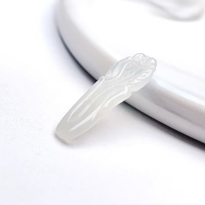 冰種翡翠白菜吊飾 | 天然緬甸玉翡翠A貨