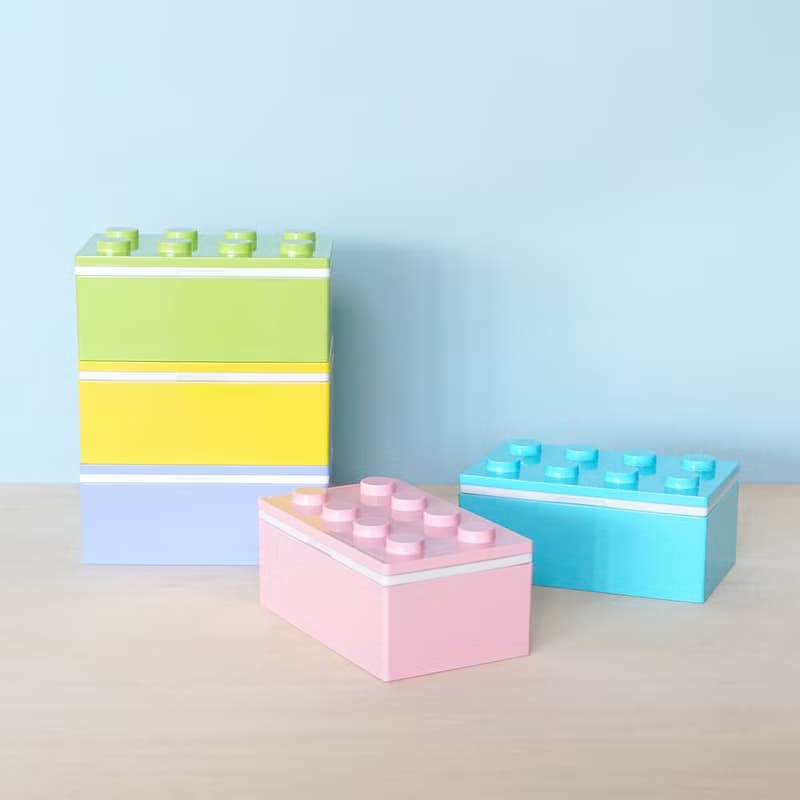P:BLOCK 兒童 便當盒 積木造型 禮物 環保 便當 食物袋 野餐 日本