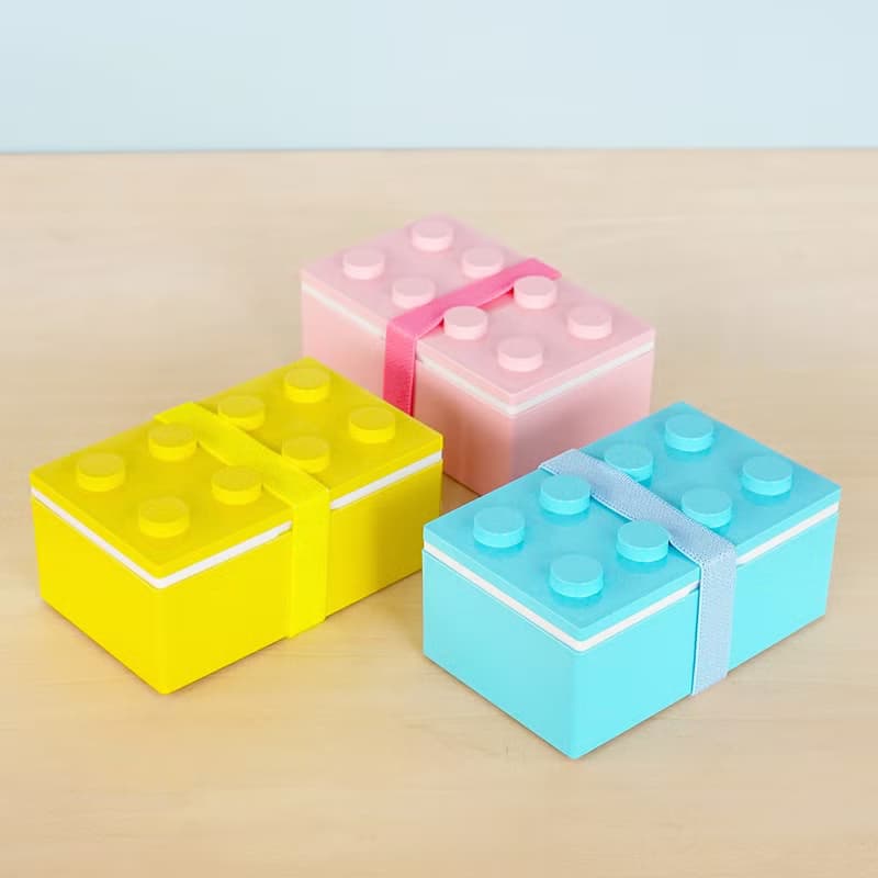 P:BLOCK 兒童 便當盒 積木造型 禮物 環保 便當 食物袋 野餐 日本
