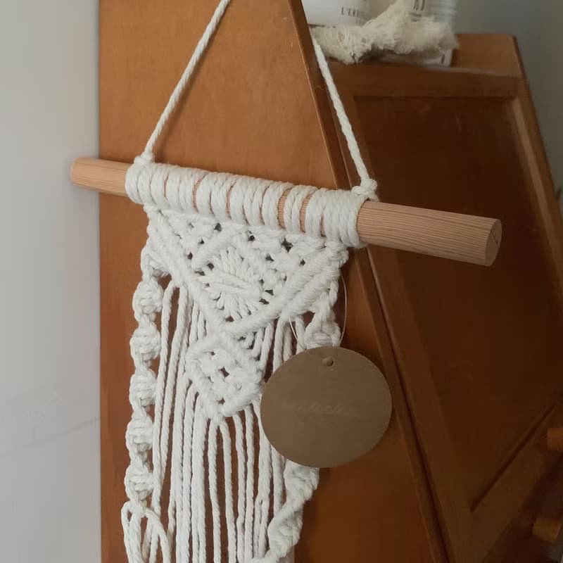Macrame 森林 原木 編織 植物 乾燥花 吊籃 吊飾