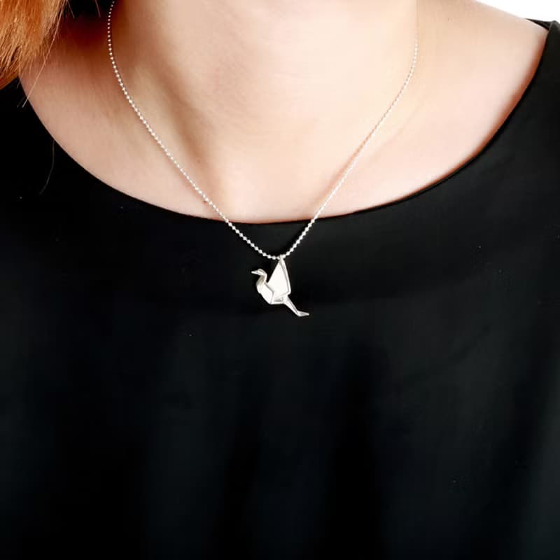 【Angel & Me】摺紙 鶴 紙鶴 s925 純銀 項鍊 生日 情人節 禮物