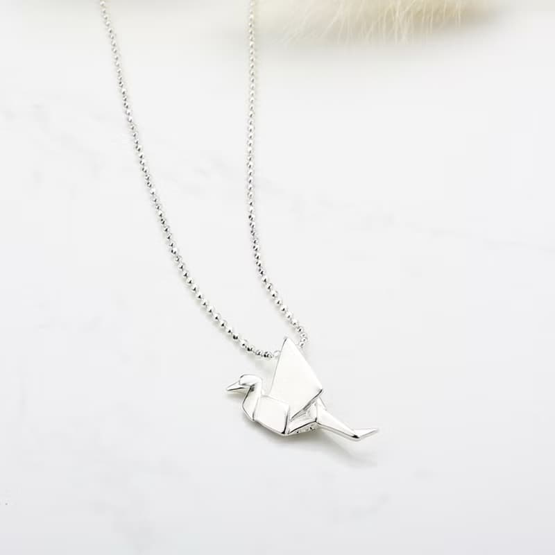 【Angel & Me】摺紙 鶴 紙鶴 s925 純銀 項鍊 生日 情人節 禮物