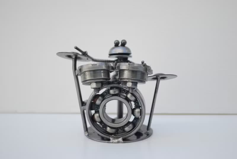 Frog play Drum Scrap Metal Sculpture, Gift For Anniversary, Welding Sculpture