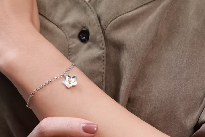 花朵系列 五月紛飛雪 桐花造型手鍊-金/銀