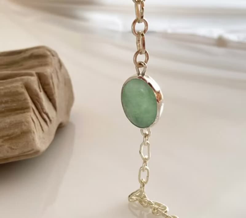 ミャンマー産天然翡翠 Silverブレスレット