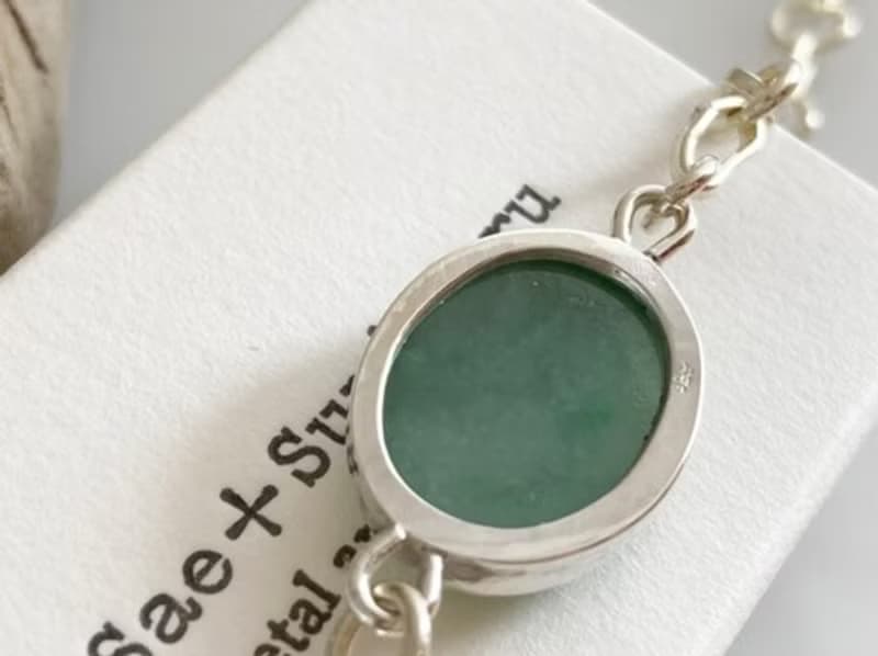 ミャンマー産天然翡翠 Silverブレスレット