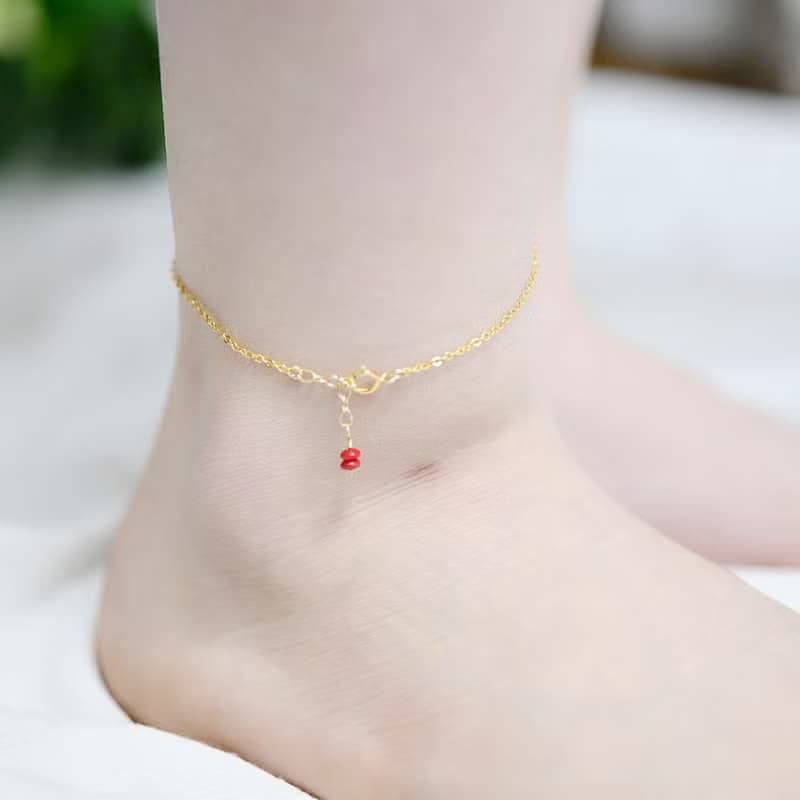 運気を上げる　コーラル 赤サンゴのアンクレット 3月の誕生石