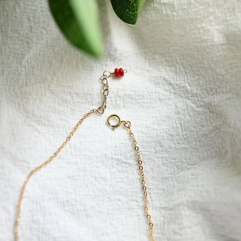 運気を上げる　コーラル 赤サンゴのアンクレット 3月の誕生石