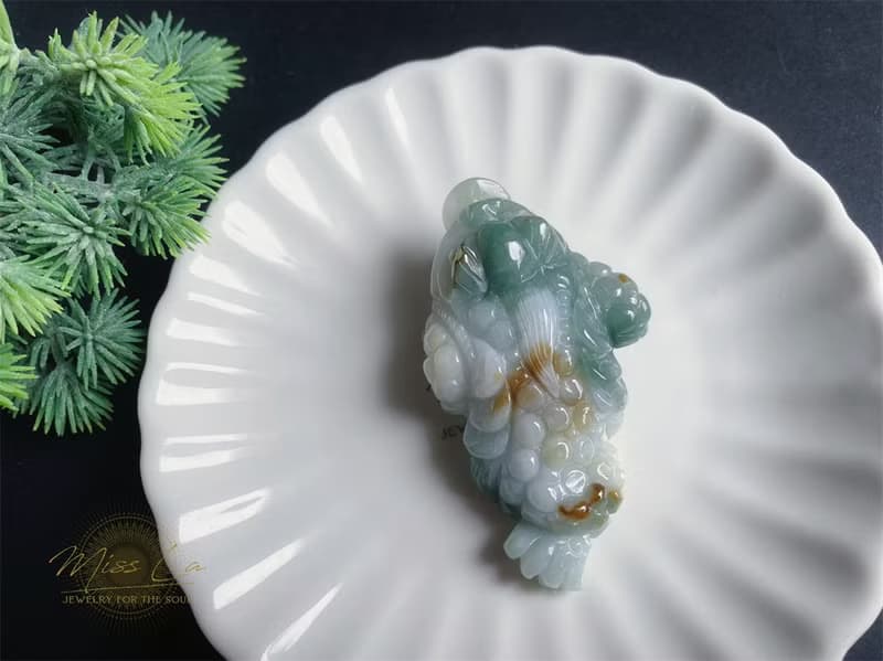 孤品 天然玉翡翠 招財富貴如意 三腳金蟾 手工雕 擺件 守護