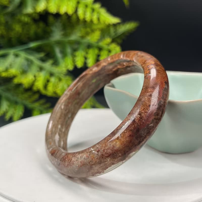 高檔 四季幽靈水晶手鐲 56MM 冰透千層異象石英手環 豐盛能量包容