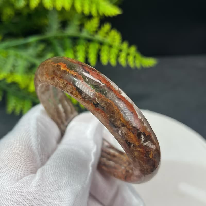 高檔 四季幽靈水晶手鐲 56MM 冰透千層異象石英手環 豐盛能量包容