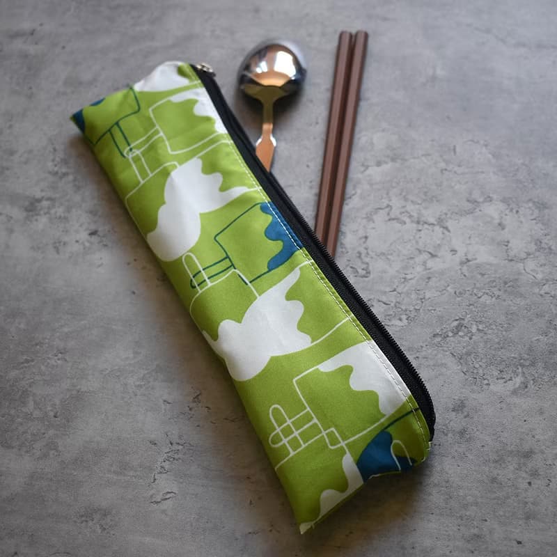 外出餐具組(筷袋+筷子+湯匙)_雪糕