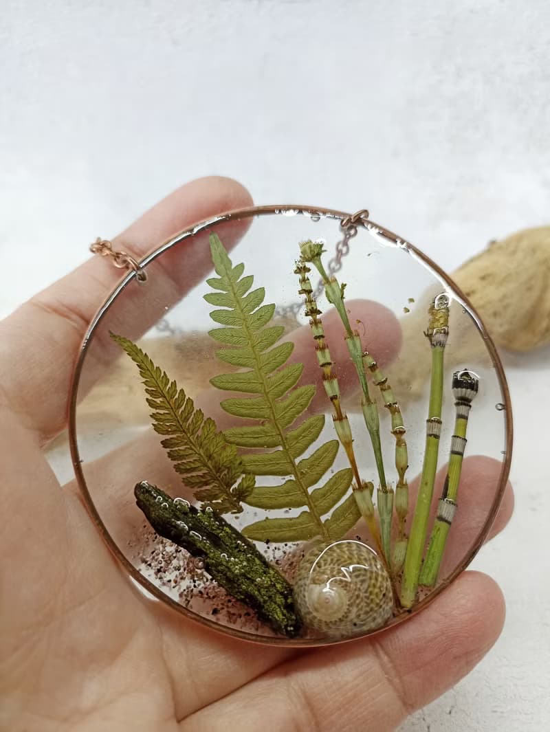 生日禮物 乾花 蕨類 壓花 Pressed flower frame with ferns / Green wall hanging