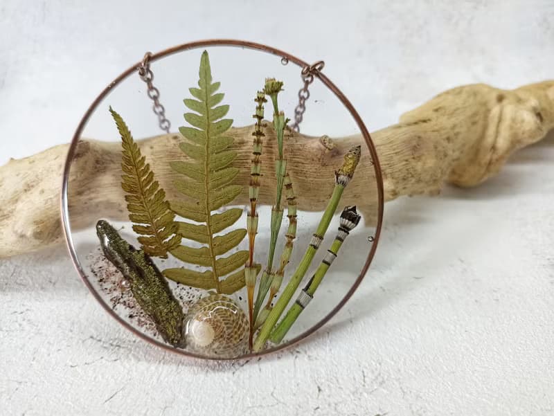 生日禮物 乾花 蕨類 壓花 Pressed flower frame with ferns / Green wall hanging