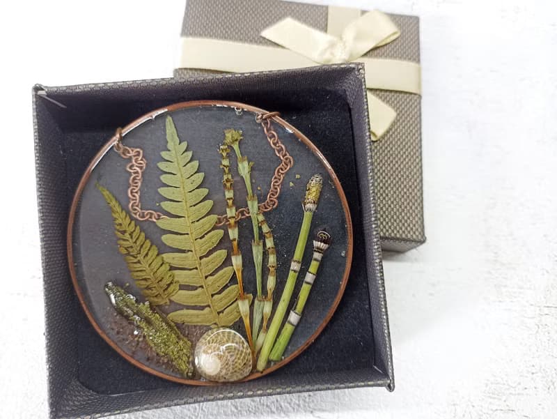 生日禮物 乾花 蕨類 壓花 Pressed flower frame with ferns / Green wall hanging