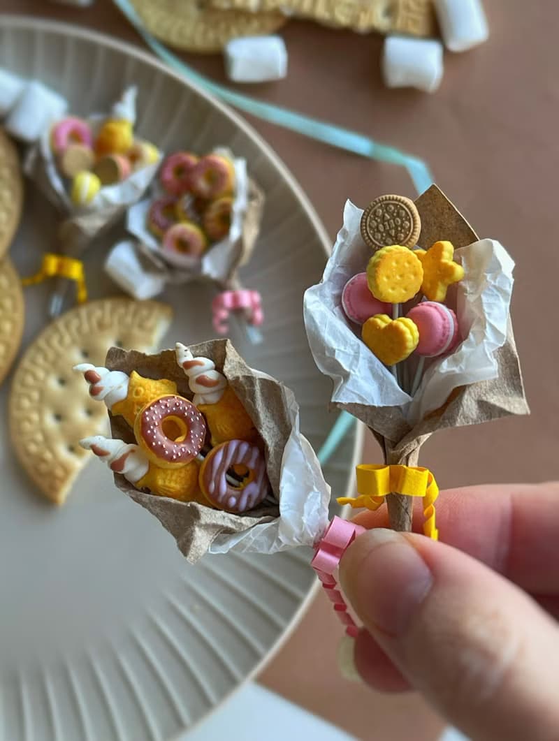 Miniature sweet bouquets a scale of 1:12