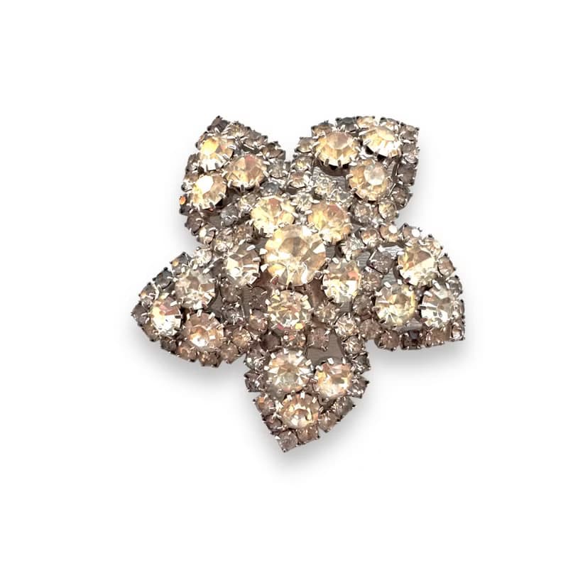 Vintage Albert Weiss Brooch signed Weiss 1960s USA clear crystals pin gift idea